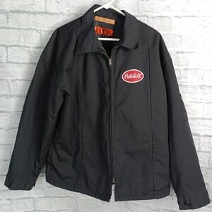 Red Kap Peterbilt Work Jacket Mens XL Black Quilted Lined Full Zip JT50BK XL-RG